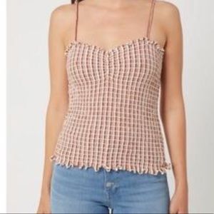 Madewell Superlight Jacquard Smocked Tank Top